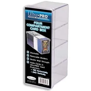 Ultra Pro 4-Compartment Card Storage Box - Clear