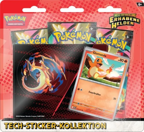 Pokemon Tech-Sticker-Kollektion Mega-Entwicklung Erhabene Helden