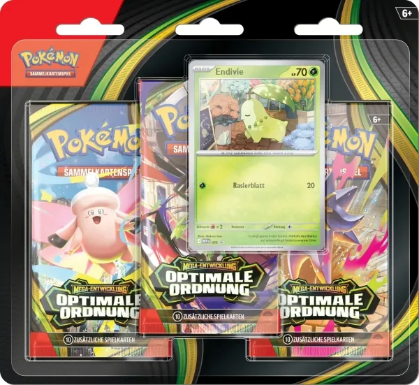Pokemon Optimale Ordnung 3-Pack Blister Endivie